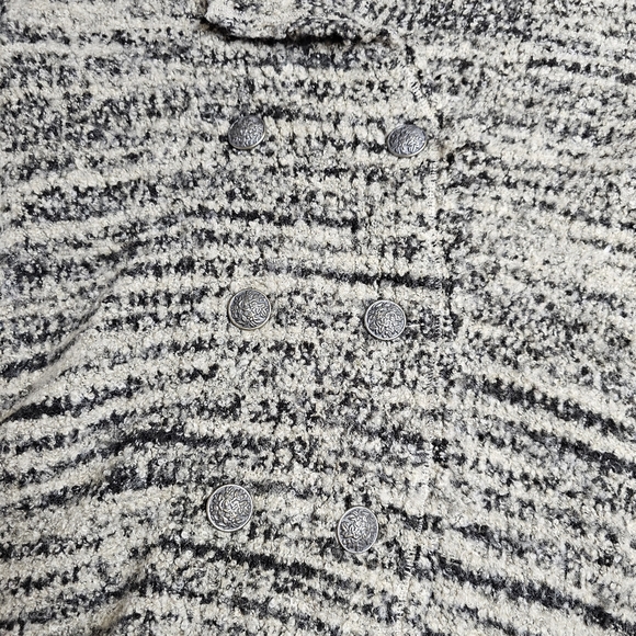 Free People Zebra Yarn Double Breasted Knit Cardigan Wool Blend Medium - Picture 7 of 16